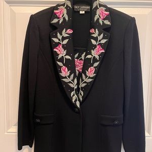 St John Evening | Rose Sweater Jacket 🌹 Beautiful Detail!